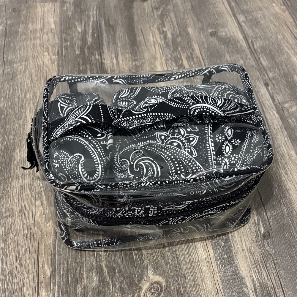 Vera Bradley Black Paisley Cosmetic Bag